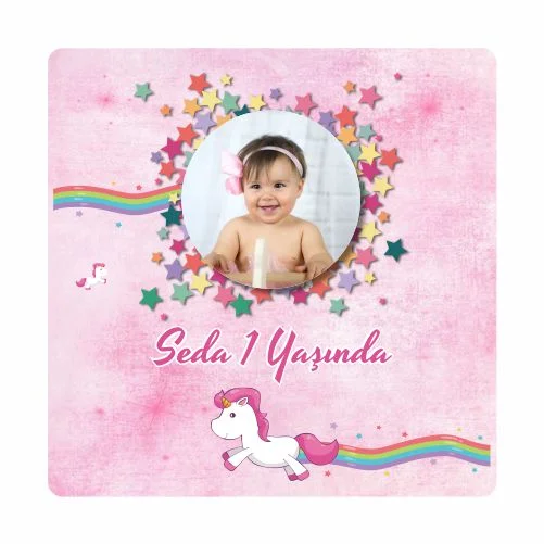 Unıcorn Temalı Doğum Günü Magneti